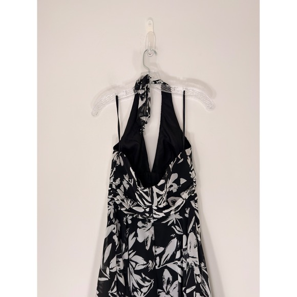 White House Black Market Dress Floral Halter Midi Dress Button Dainty Size 4 - Picture 5 of 11